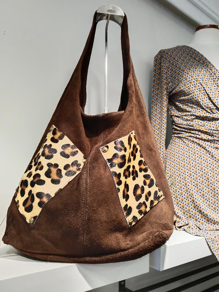 Bolso piel con cremalleras